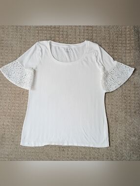 Talbots Eyelet Short Sleeve Top